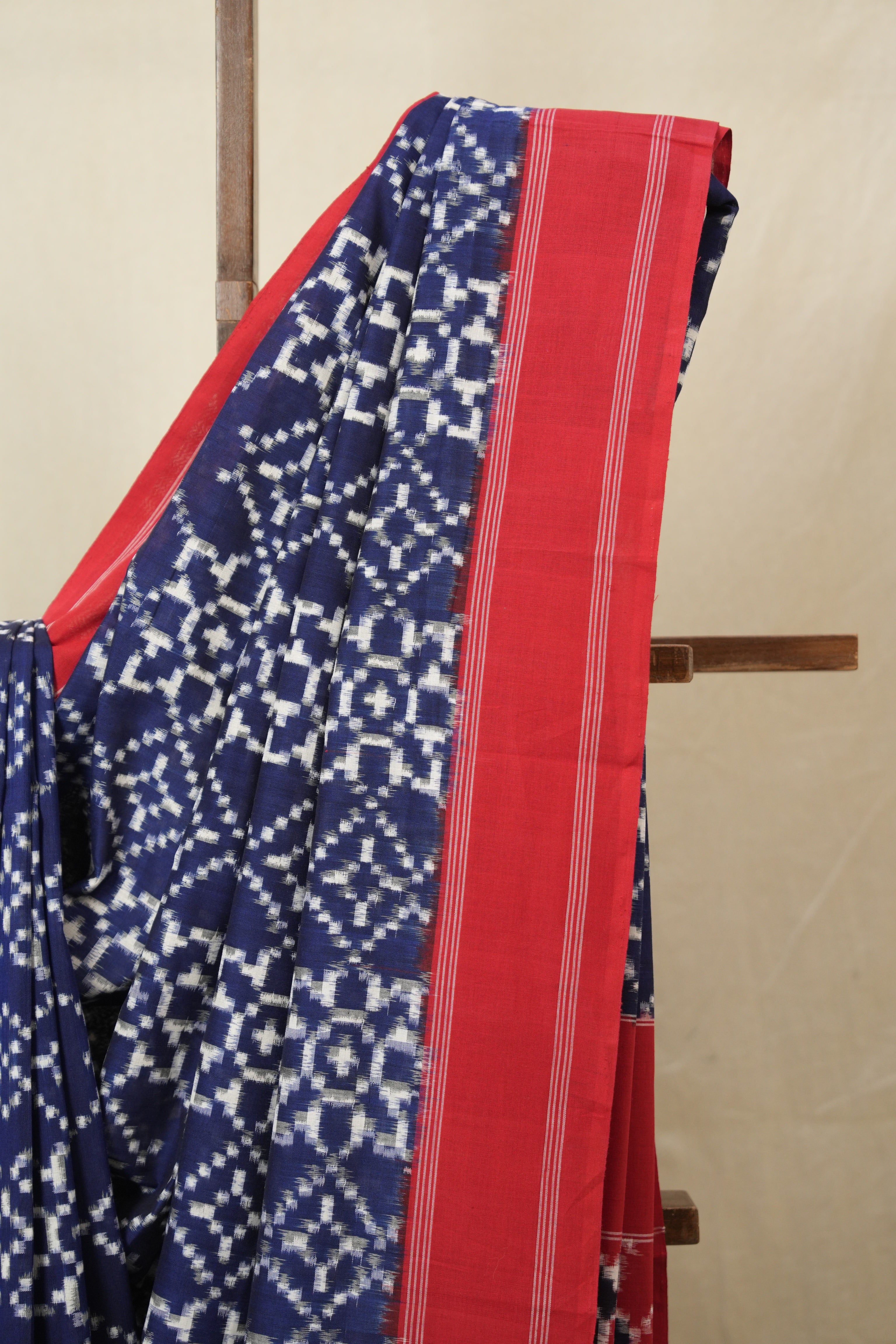 Navy Blue Pochampalli Cotton Ikat Saree - SRNBPCIS693