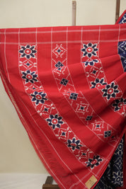 Navy Blue Pochampalli Cotton Ikat Saree - SRNBPCIS693