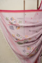 Lavender Pink Bengal Mul Cotton Saree - SRLPBMCS021