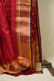 Red Gadwal Silk Saree - SRRGSS646