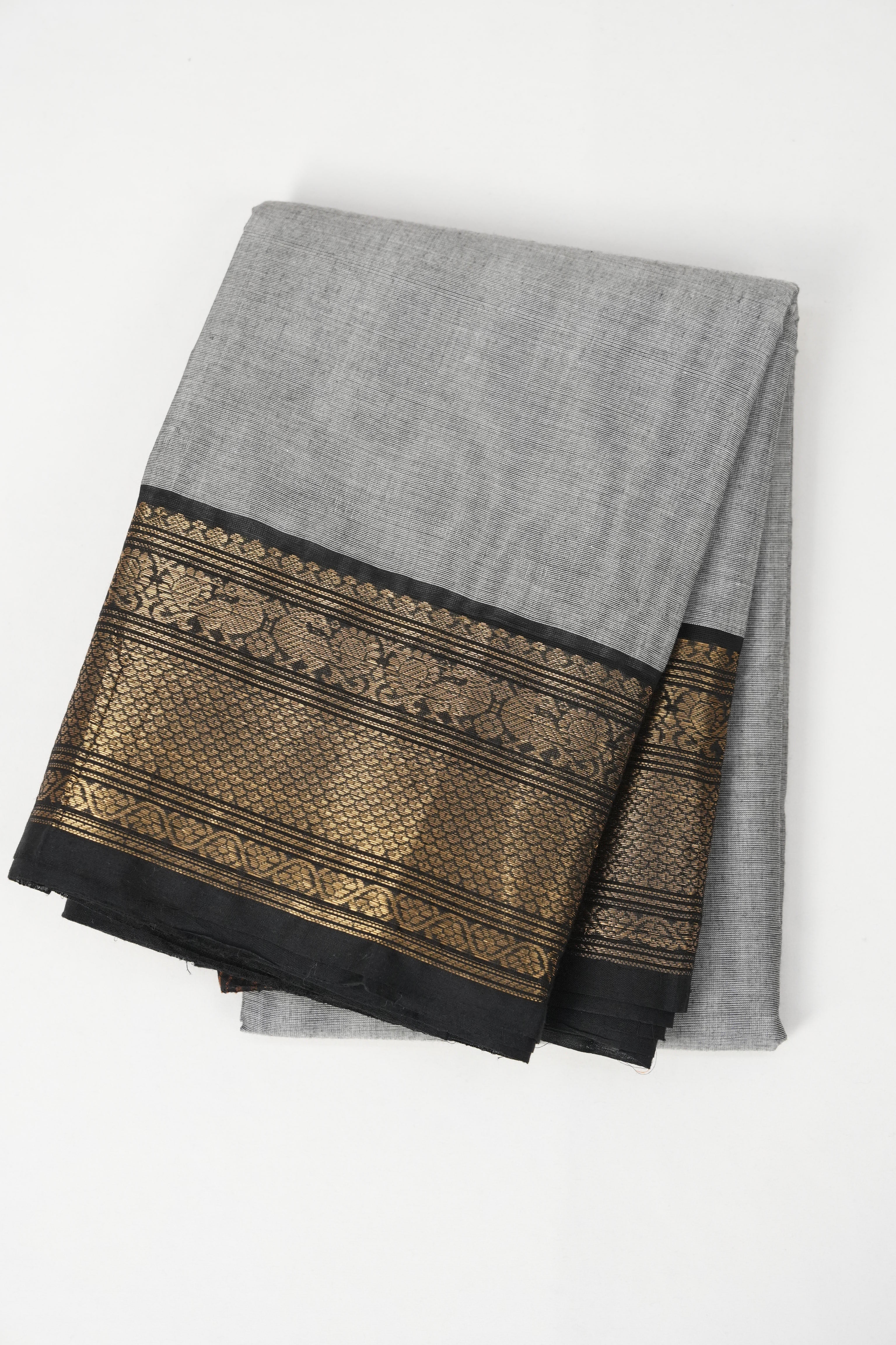 Grey Kanchi Cotton Saree - SRGKCS1018