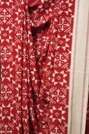 Red Pochampalli Cotton Ikat Saree - SRRPCIS692