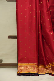 Red Gadwal Silk Saree - SRRGSS646