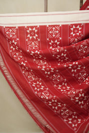 Red Pochampalli Cotton Ikat Saree - SRRPCIS692