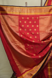 Red Gadwal Silk Saree - SRRGSS646
