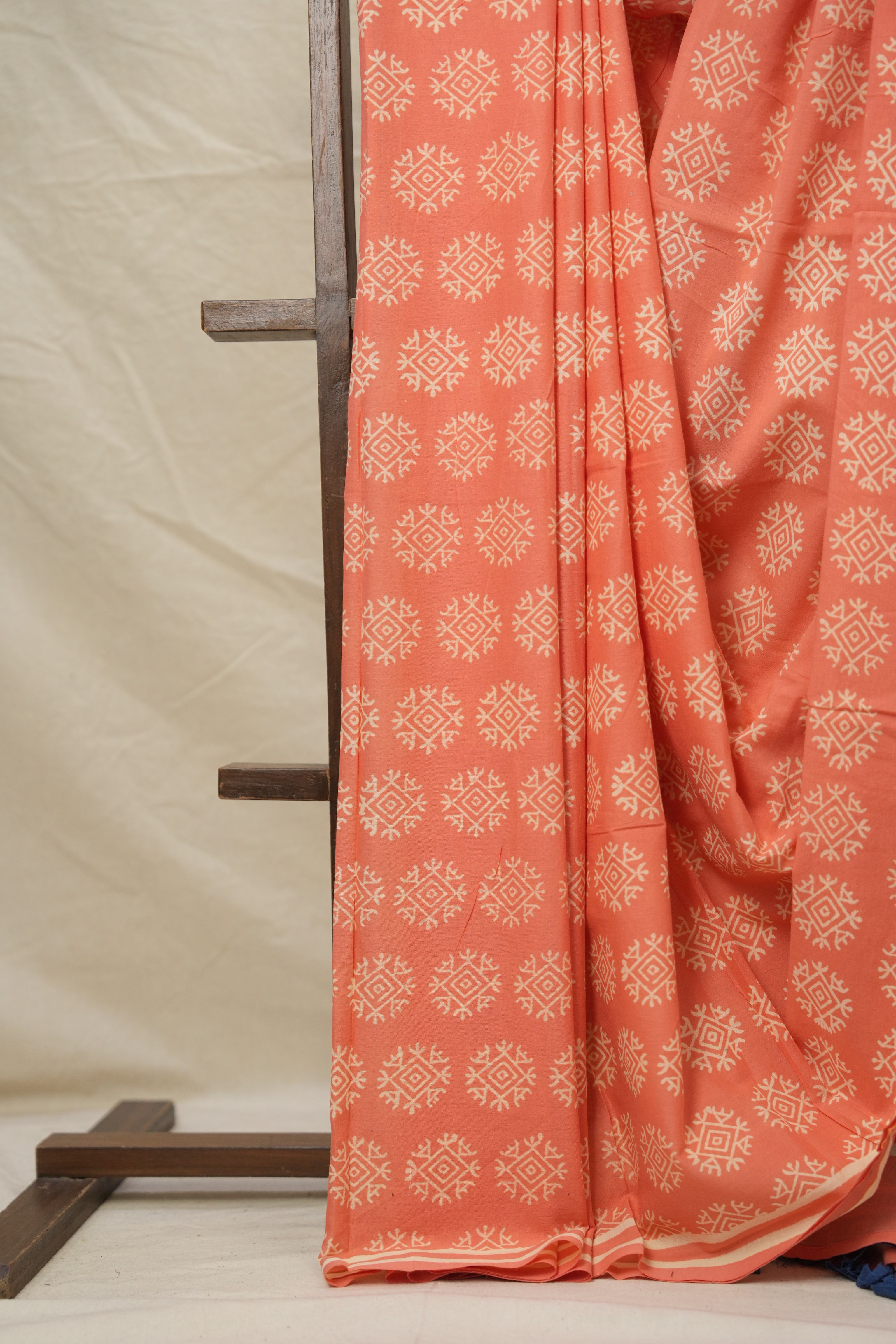 Peach HBP Cotton Saree - SRPCS2997