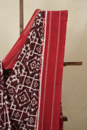 Marron Pochampalli Cotton Ikat Saree - SRMPCIS695