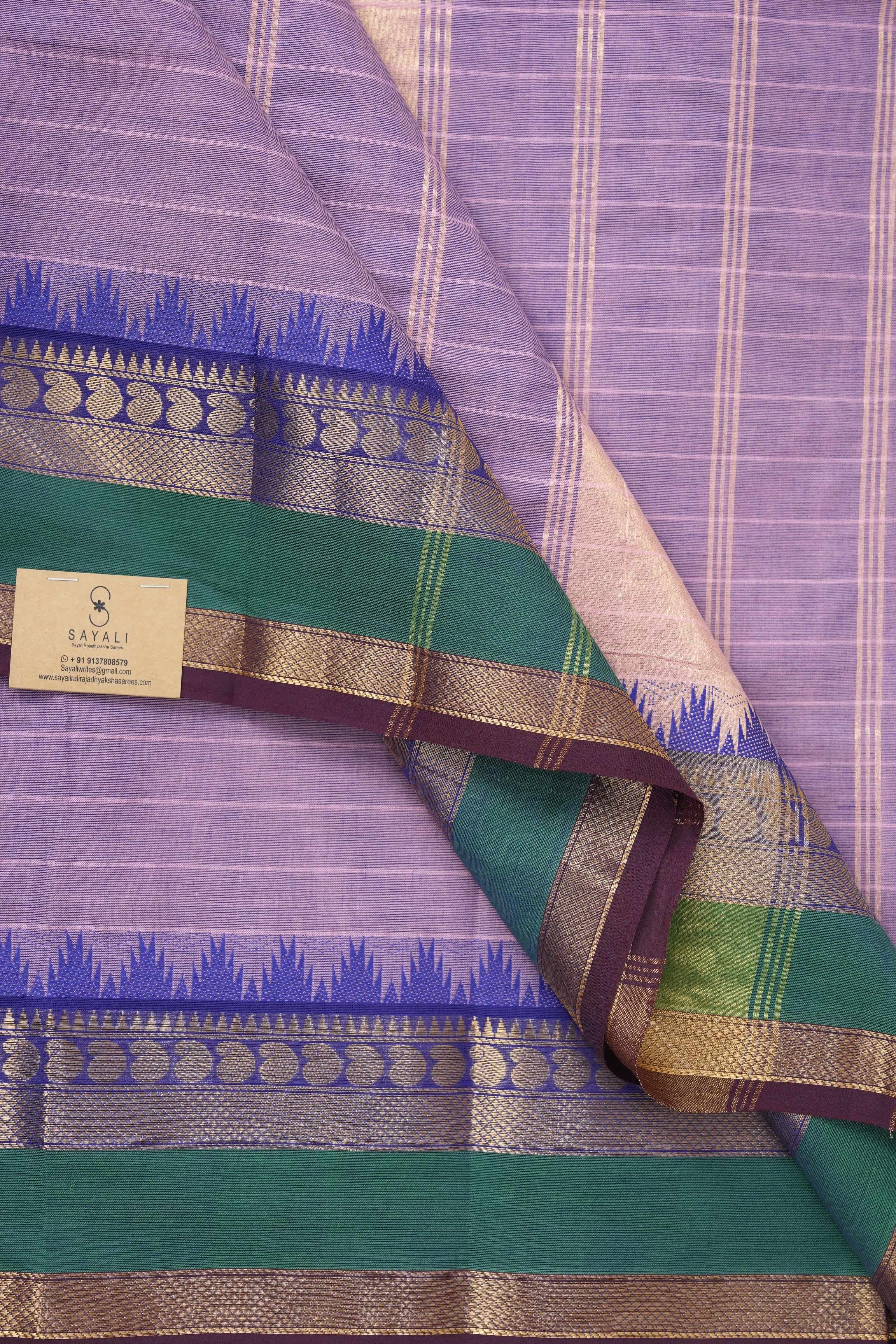 Lavender Kanchi Cotton Saree - SRLKCS1017