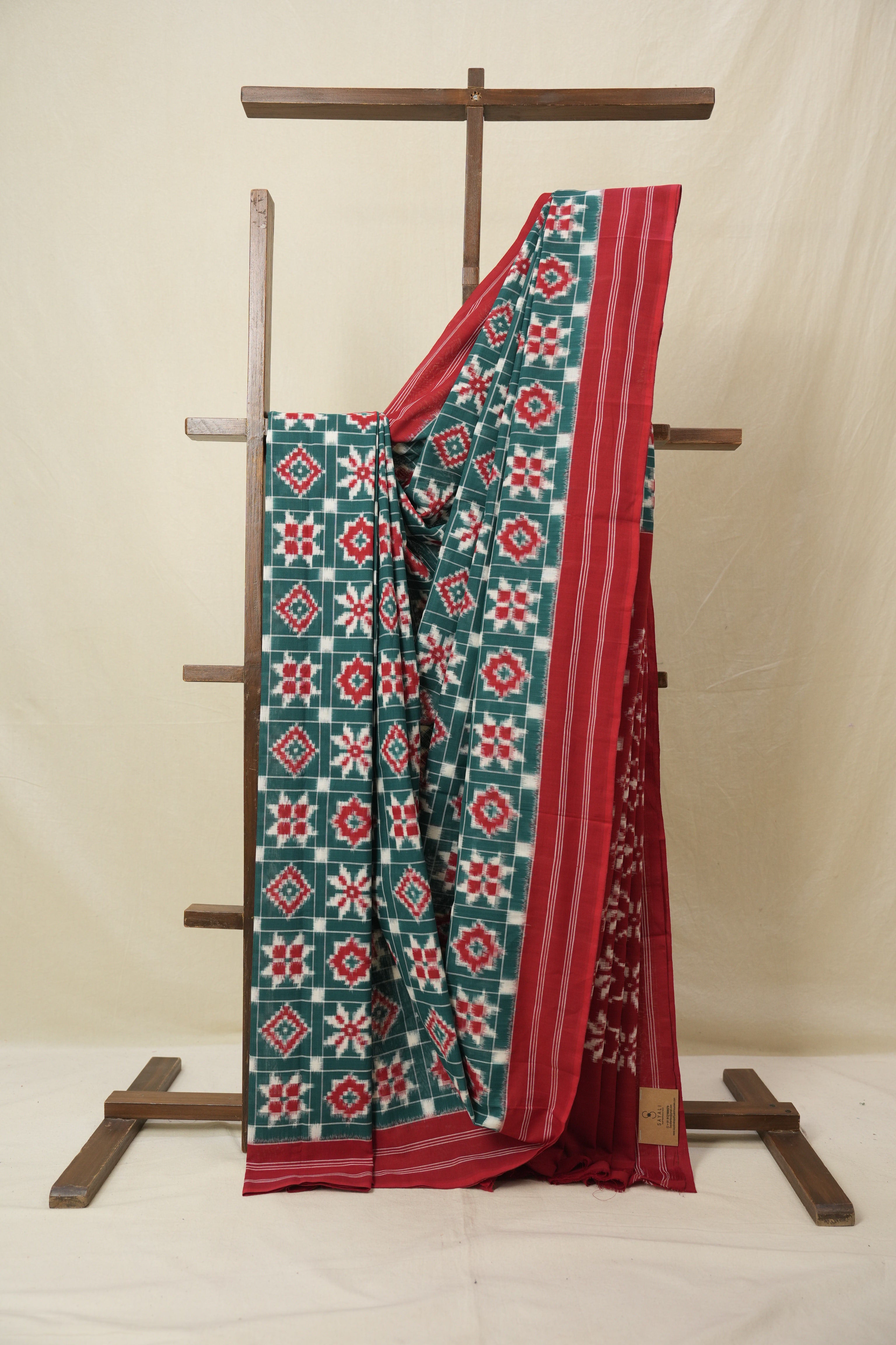 Green Pochampalli Cotton Ikat Saree - SRGPCIS694