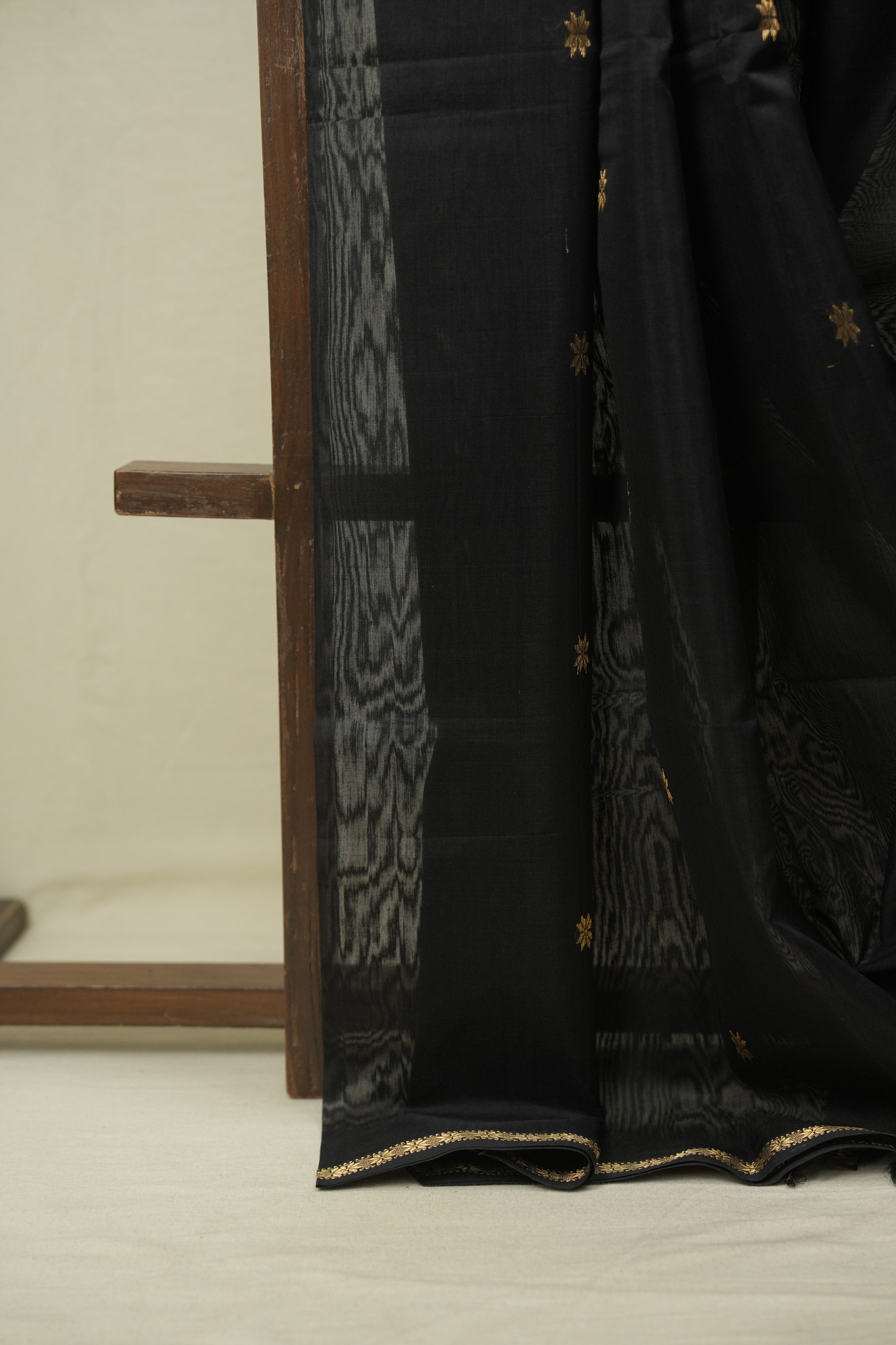 Black Maheshwari Saree - SRBMS1224