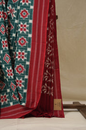 Green Pochampalli Cotton Ikat Saree - SRGPCIS694