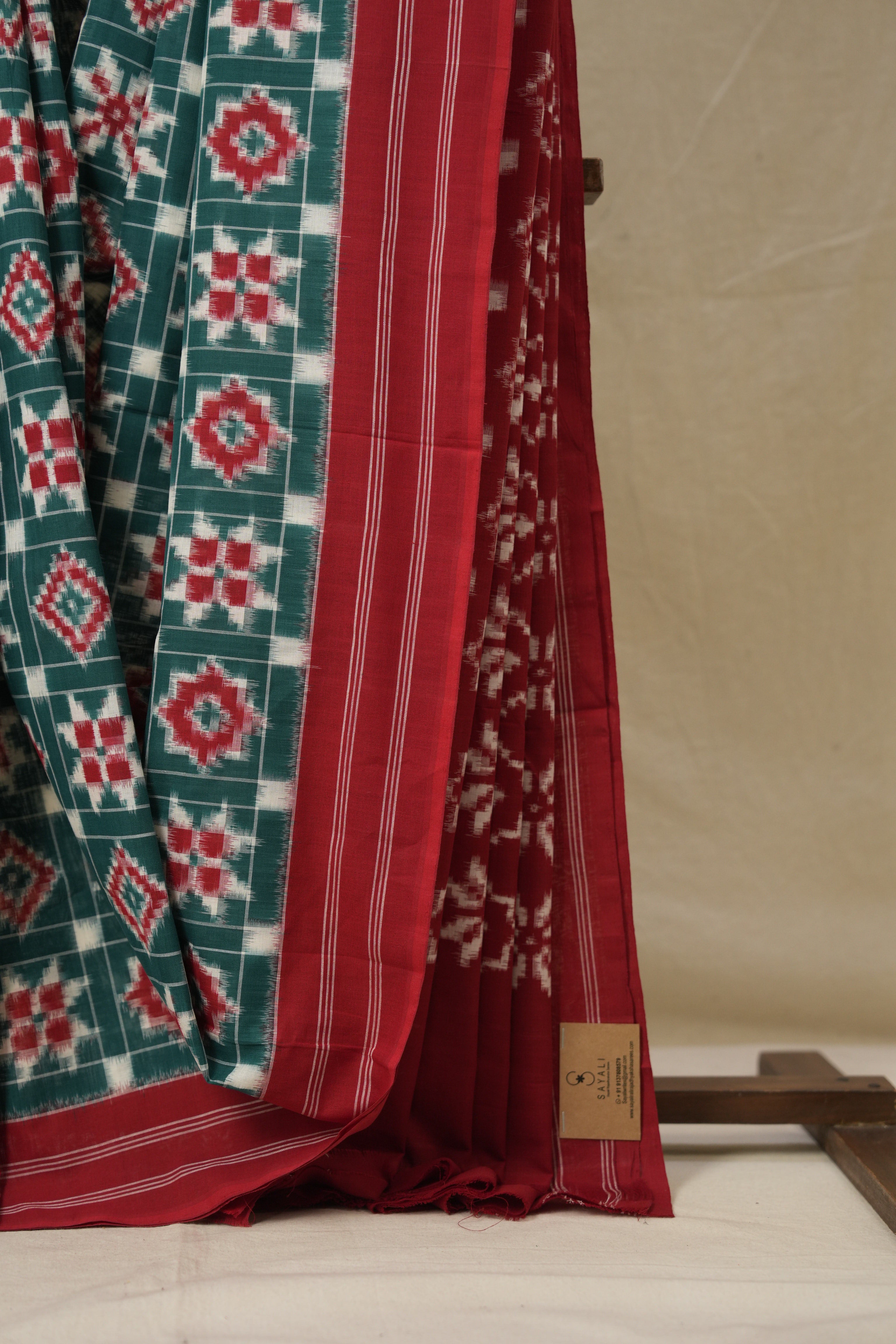Green Pochampalli Cotton Ikat Saree - SRGPCIS694
