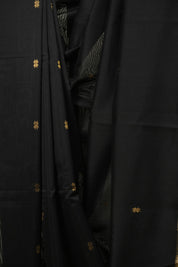 Black Maheshwari Saree - SRBMS1224