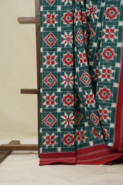 Green Pochampalli Cotton Ikat Saree - SRGPCIS694