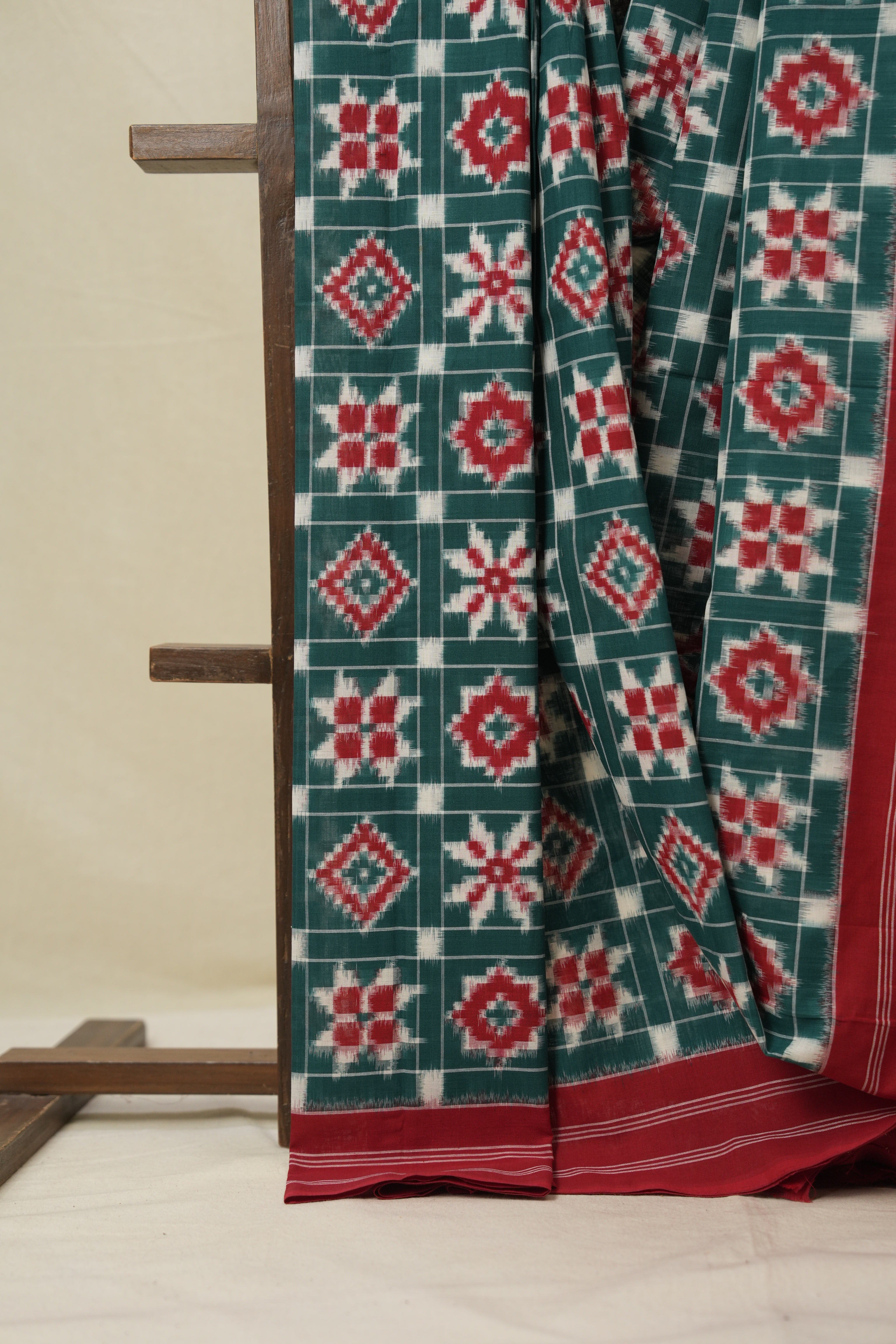 Green Pochampalli Cotton Ikat Saree - SRGPCIS694