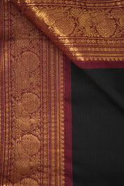 Black Kanchi Cotton Saree - SRBKCS1031