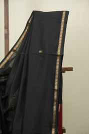 Black Maheshwari Saree - SRBMS1224