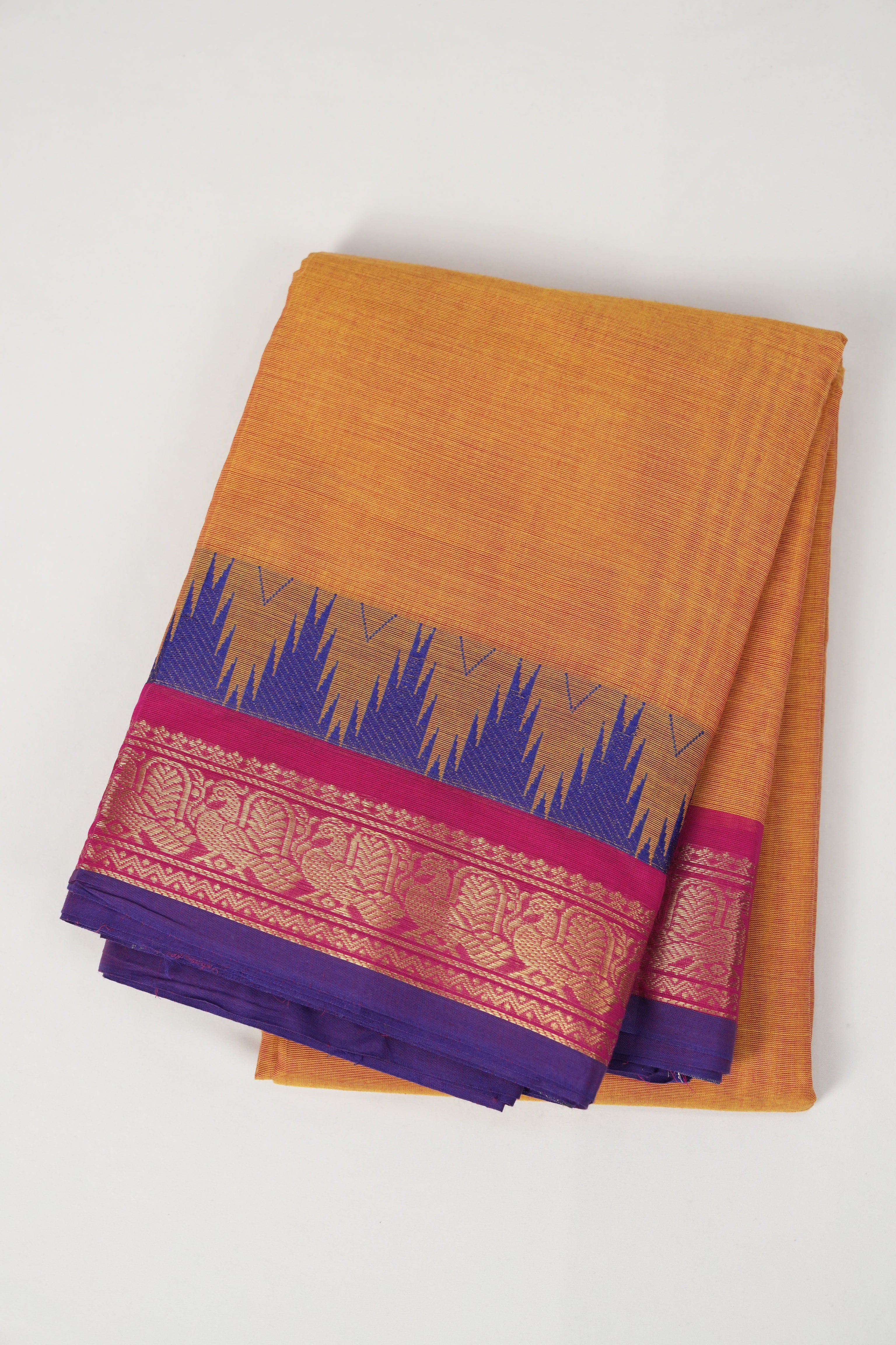 Orange Kanchi Cotton Saree - SROKCS1026