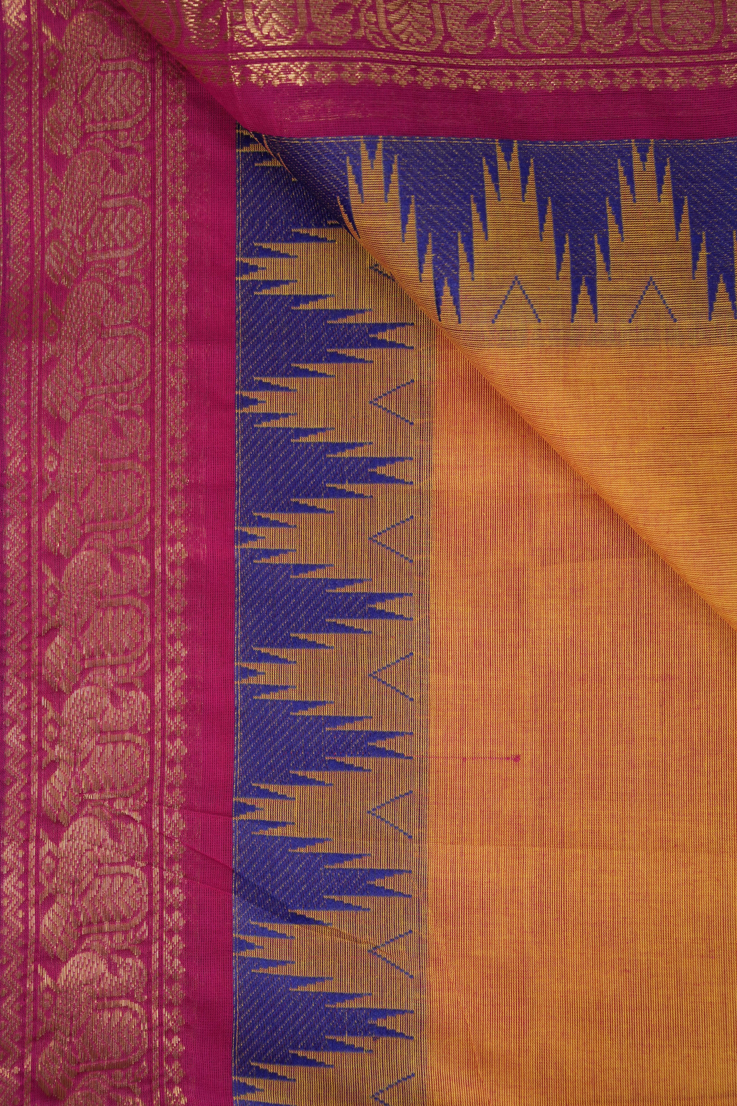 Orange Kanchi Cotton Saree - SROKCS1026