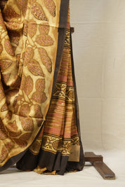 Brown Yellow HBP Modal Silk Saree - SRBYMSS432