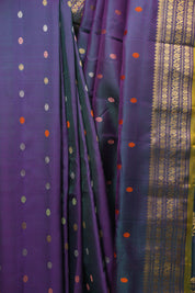 Dual Tone Peacock Green Gadwal Silk Saree - SRDTPGSS655