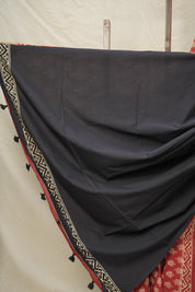 Maroon Red HBP Cotton Saree - SRMRCS3001