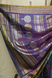 Dual Tone Peacock Green Gadwal Silk Saree - SRDTPGSS655