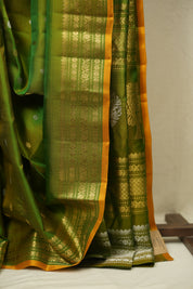 Dual Tone Green Gadwal Silk Saree - SRDTGGSS656