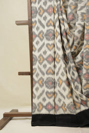 White Pochampalli Cotton Ikat Saree - SRWPCIS676