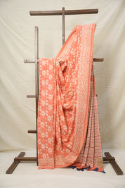Peach HBP Cotton Saree - SRPCS2985