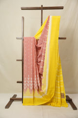 Pestle Red Pochampalli Cotton Ikat Saree - SRPRPCIS678