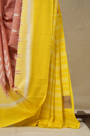 Pestle Red Pochampalli Cotton Ikat Saree - SRPRPCIS678