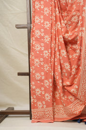 Peach HBP Cotton Saree - SRPCS2985