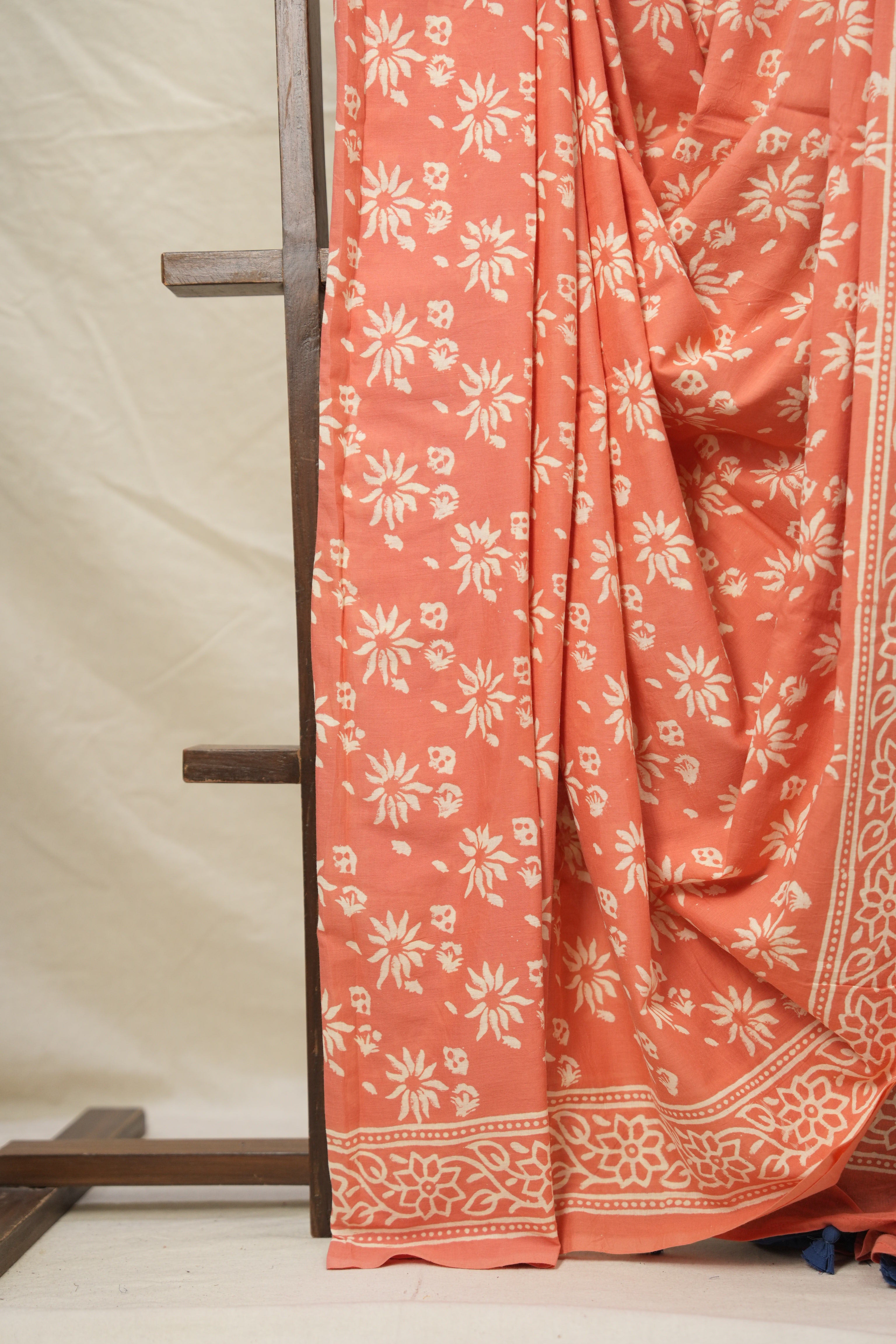 Peach HBP Cotton Saree - SRPCS2985