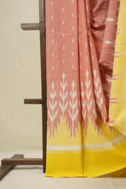 Pestle Red Pochampalli Cotton Ikat Saree - SRPRPCIS678