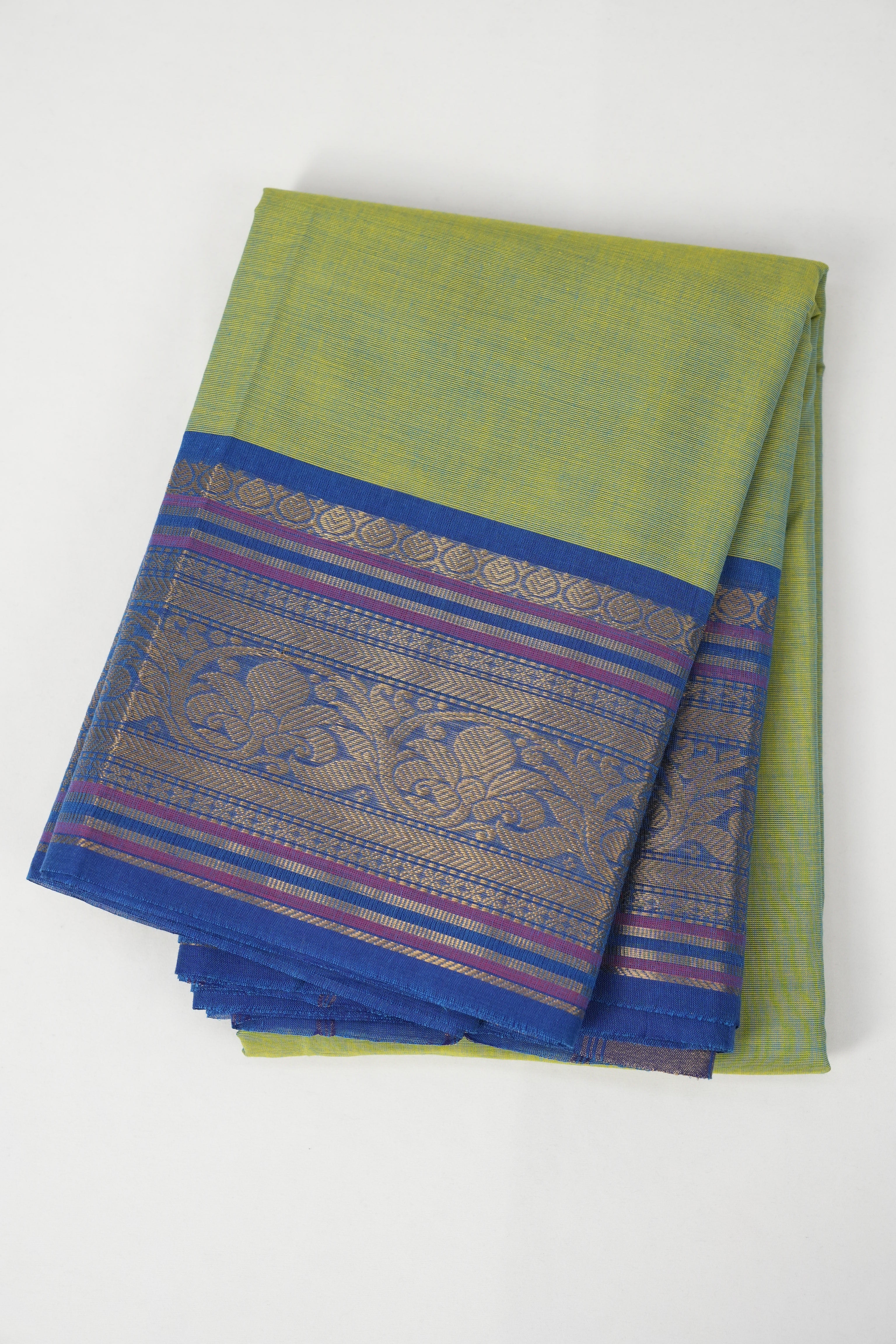 Green-Yellow Kanchi Cotton Saree - SRGYKCS1013