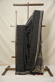 Black - White HBP Cotton Saree - SRBWCS2996