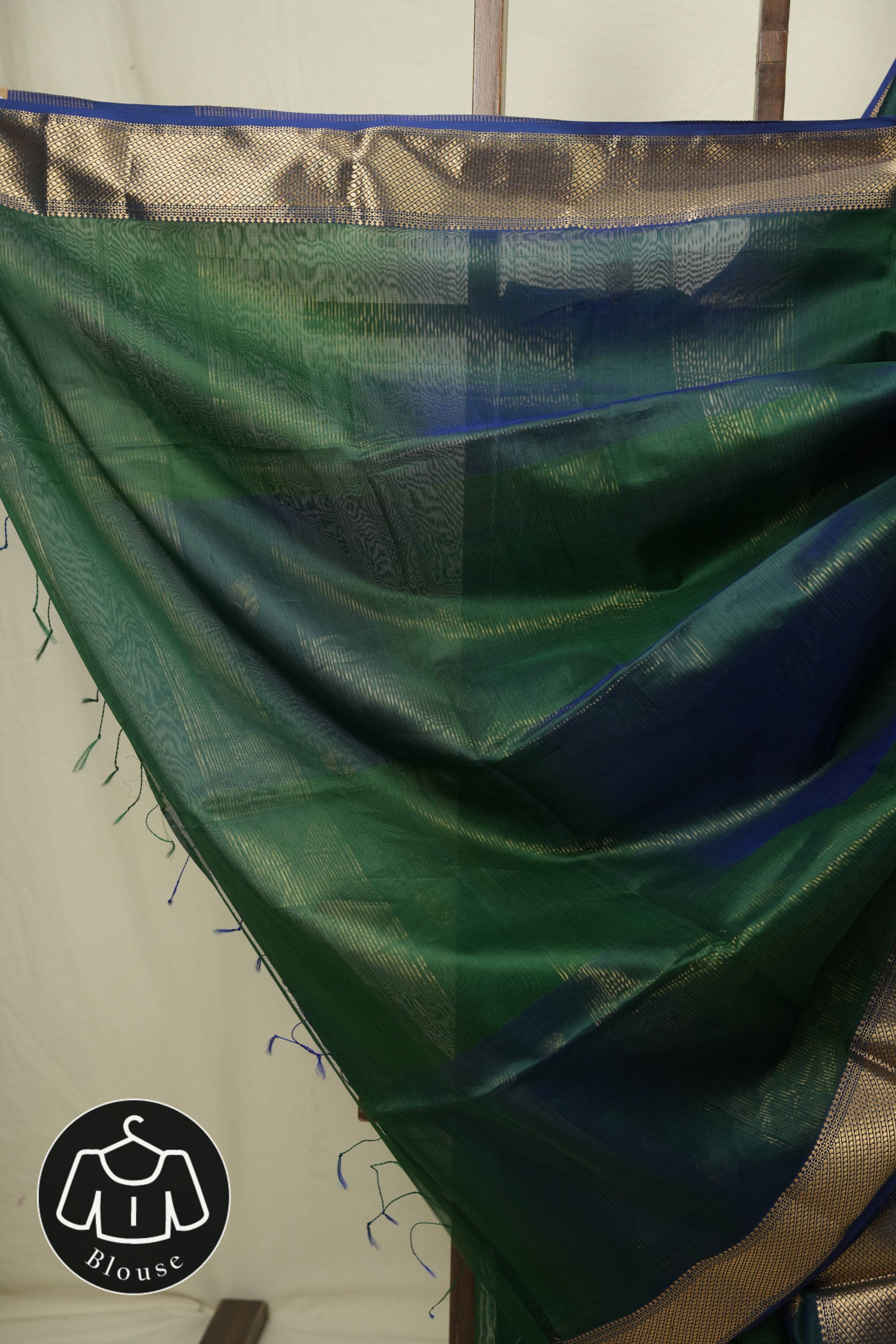 Green Maheshwari Saree - SRGMS1234
