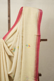 Light Beige Bengal Mul Cotton Saree - SRLBBMCS040