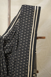 Black - White HBP Cotton Saree - SRBWCS2996