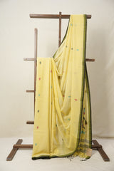 Pastel Yellow Bengal Mul Cotton Saree - SRPYBMCS048