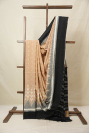 Sand Brown Pochampalli Cotton Ikat Saree - SRSBPCIS680