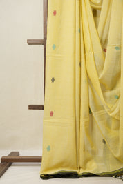 Pastel Yellow Bengal Mul Cotton Saree - SRPYBMCS048