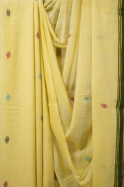Pastel Yellow Bengal Mul Cotton Saree - SRPYBMCS048