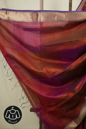 Maroon - Pink Maheshwari Saree - SRMPMS1230