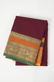 Maroon Kanchi Cotton Saree - SRMKCS1034