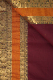 Maroon Kanchi Cotton Saree - SRMKCS1034
