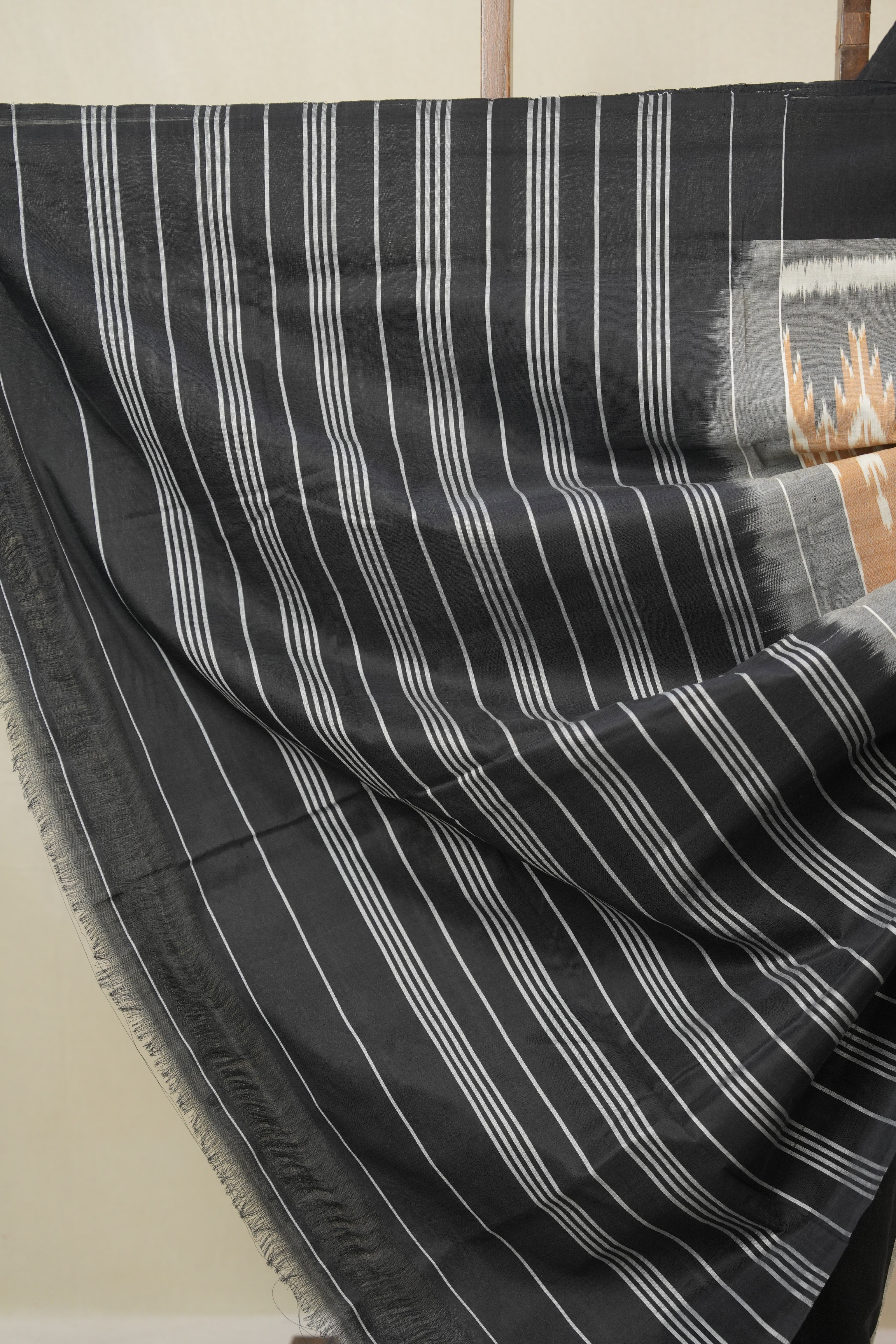 Sand Brown Pochampalli Cotton Ikat Saree - SRSBPCIS680