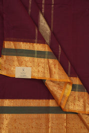 Maroon Kanchi Cotton Saree - SRMKCS1034