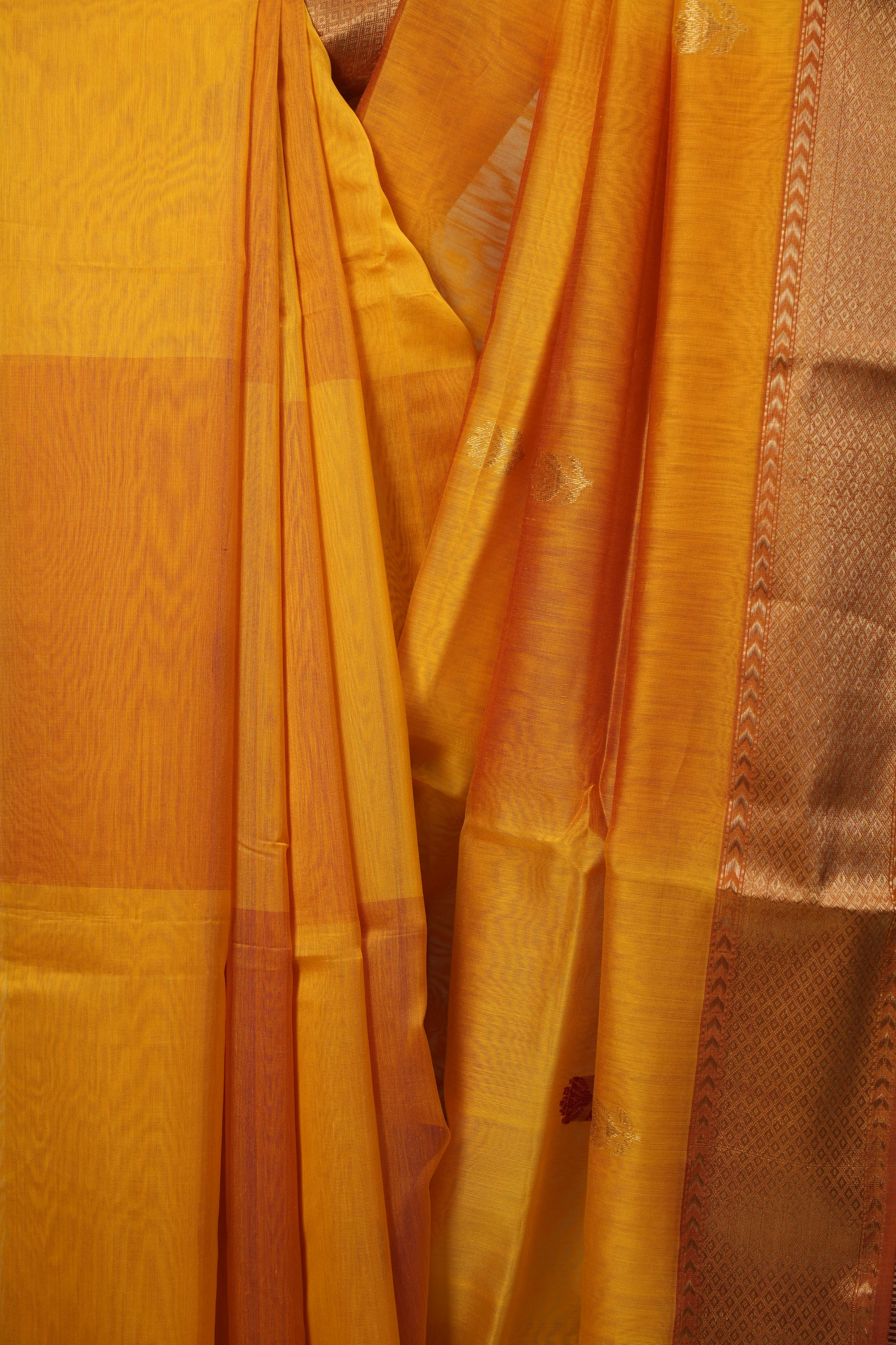 Yellow Maheshwari Saree - SRYMS1226